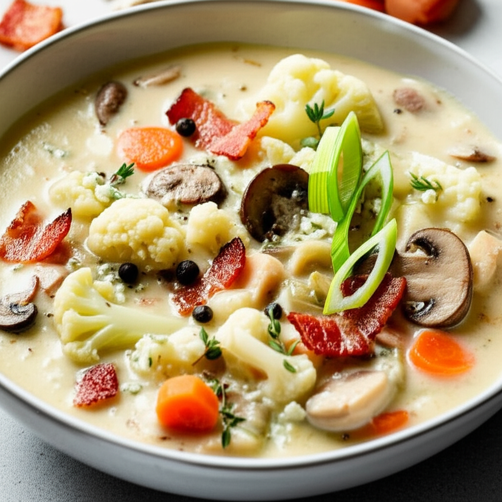 Bacon Blue Cheese Cauliflower Chowder image