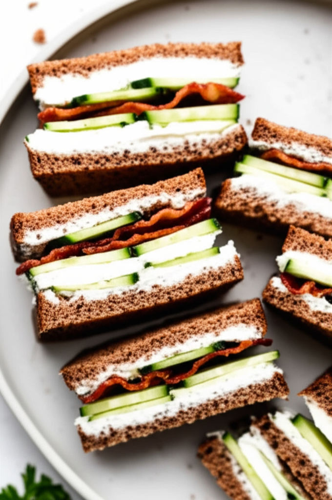 Bacon Cucumber And Cream Cheese Sammies image