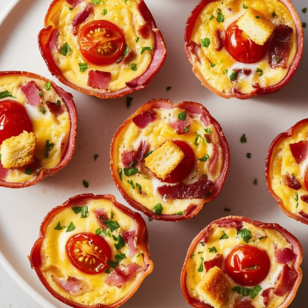 Bacon Egg And Cheddar Cups Ww image