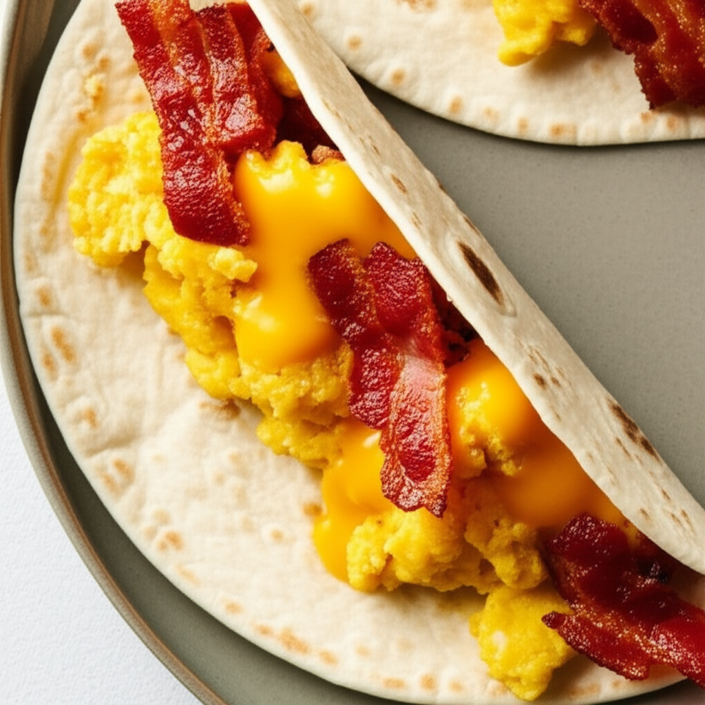 Bacon Egg And Cheese Breakfast Taco image