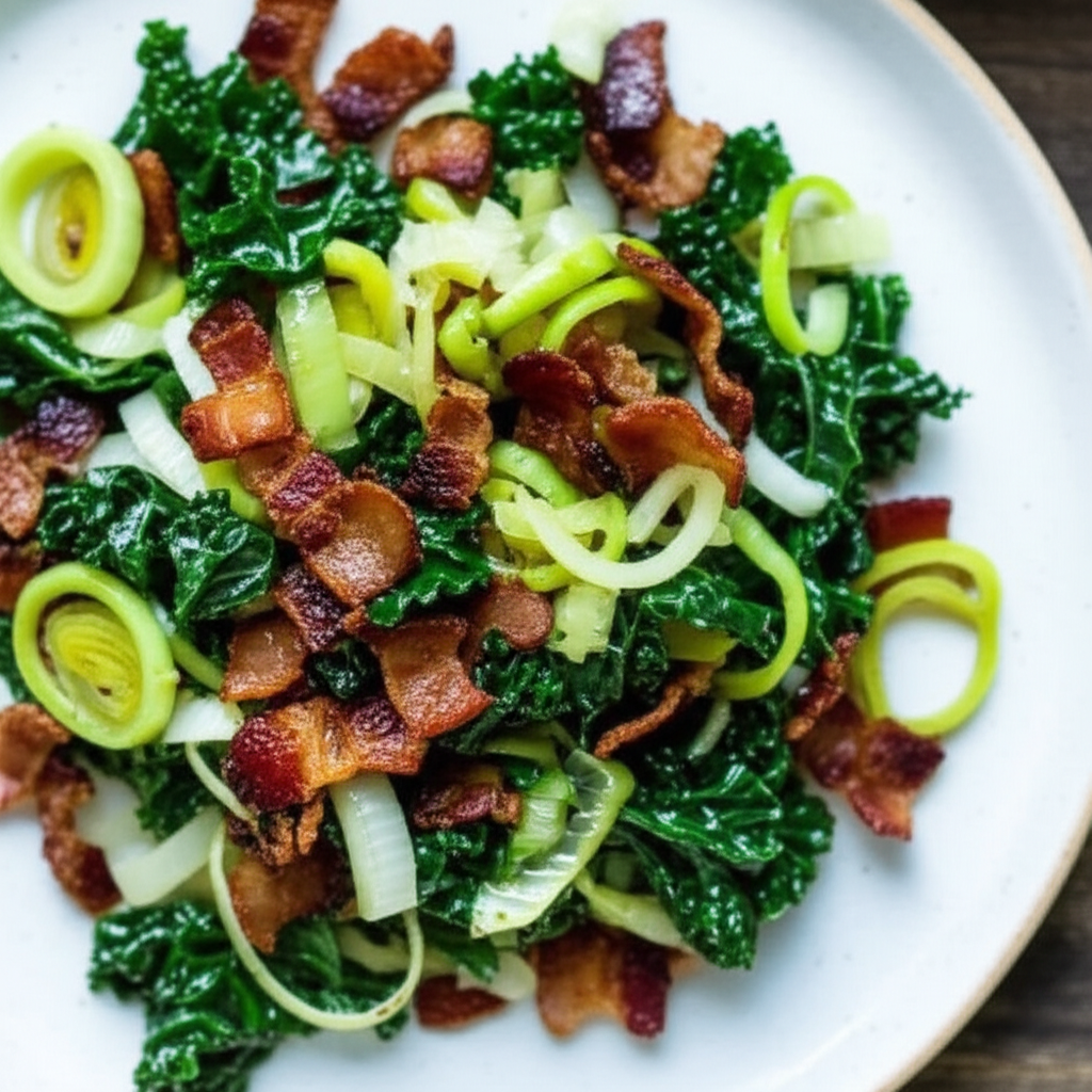 Bacon Kale And Leeks image