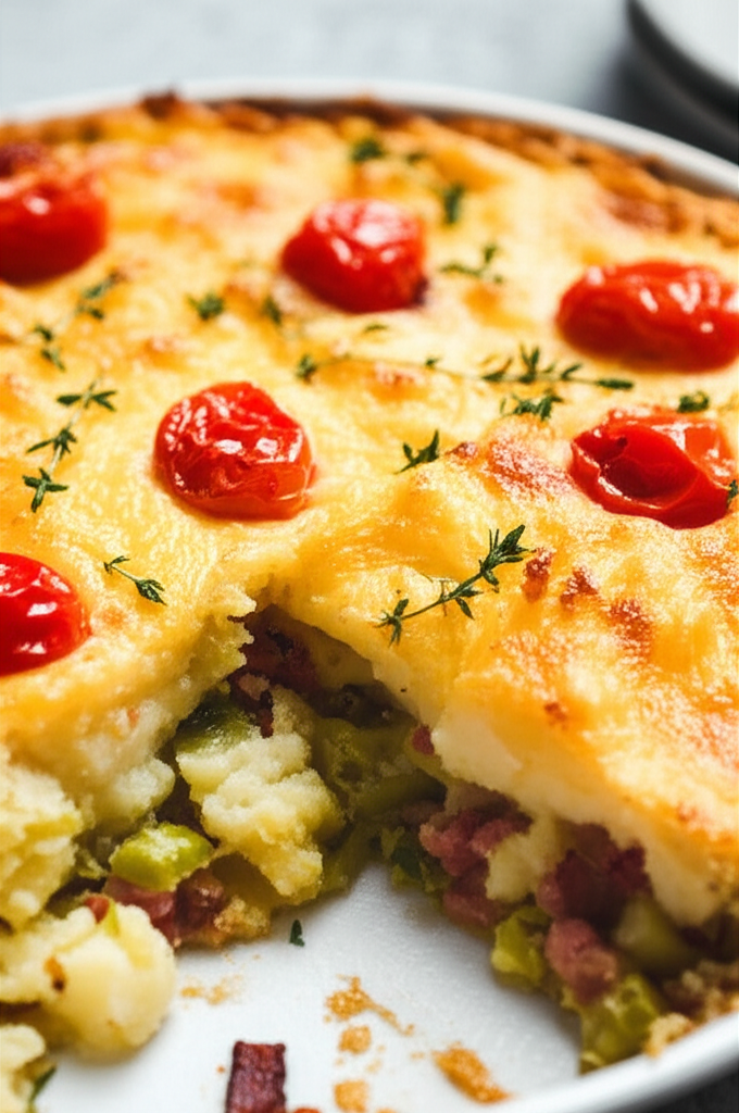 Bacon Leek And Potato Pie image