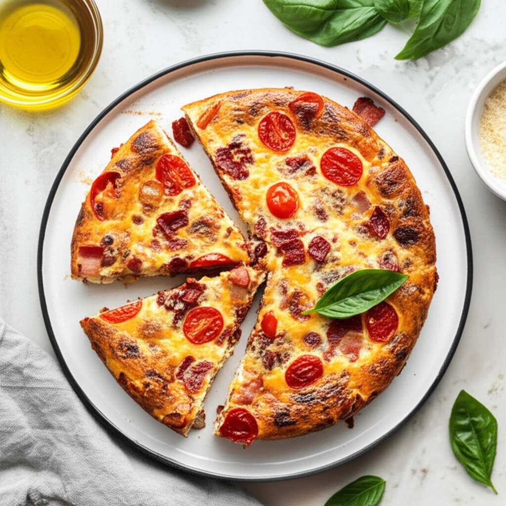 Bacon Onion And Tomato Frittata image