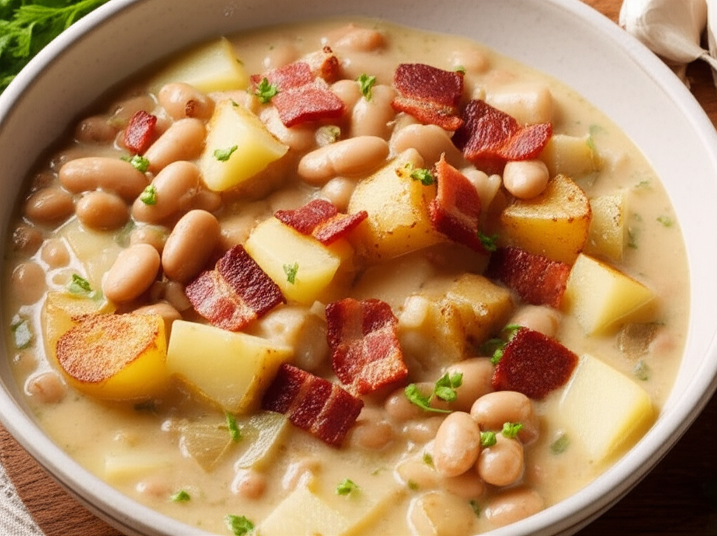 Bacon Potato And Bean Chowder image