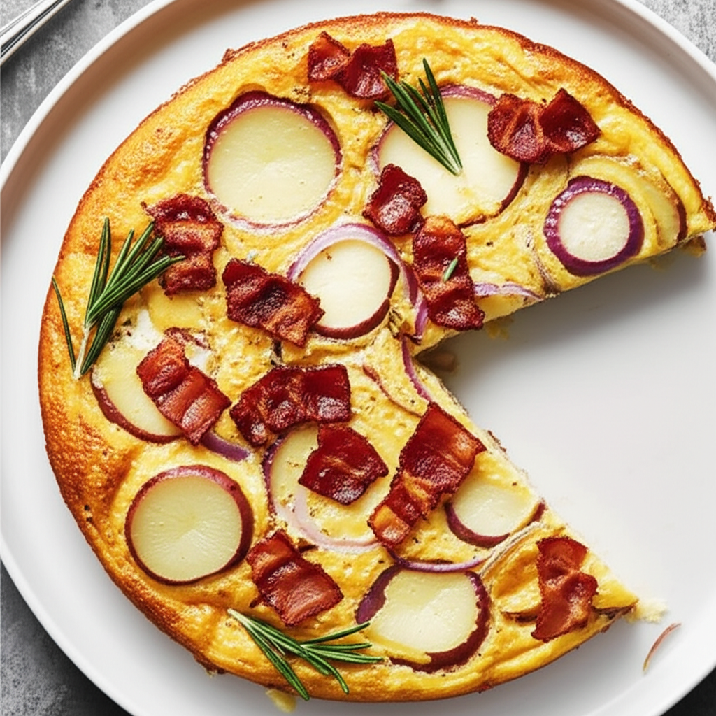 Bacon Potato And Onion Frittata image