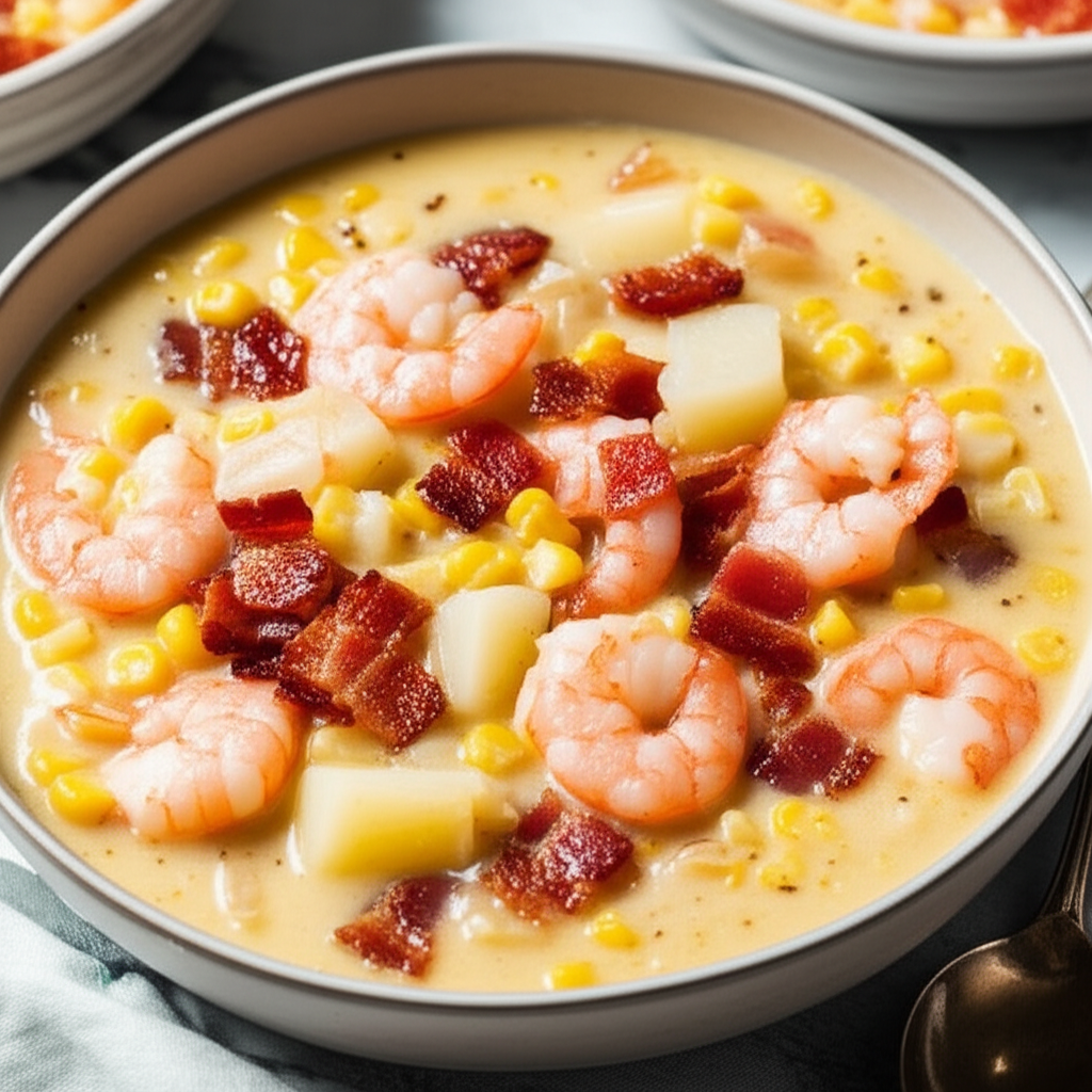 Bacon Shrimp And Corn Chowder image