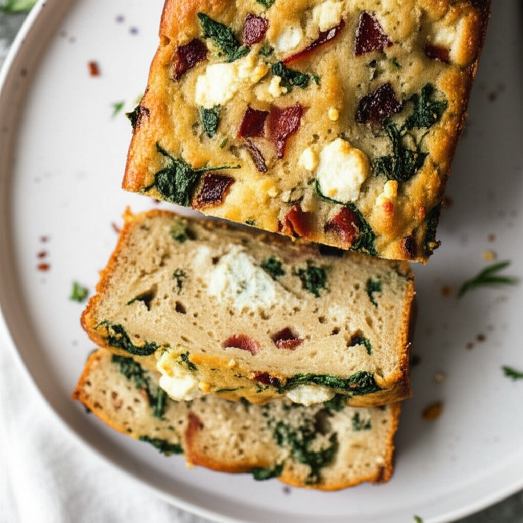 Bacon Spinach And Feta Muffin Loaf image