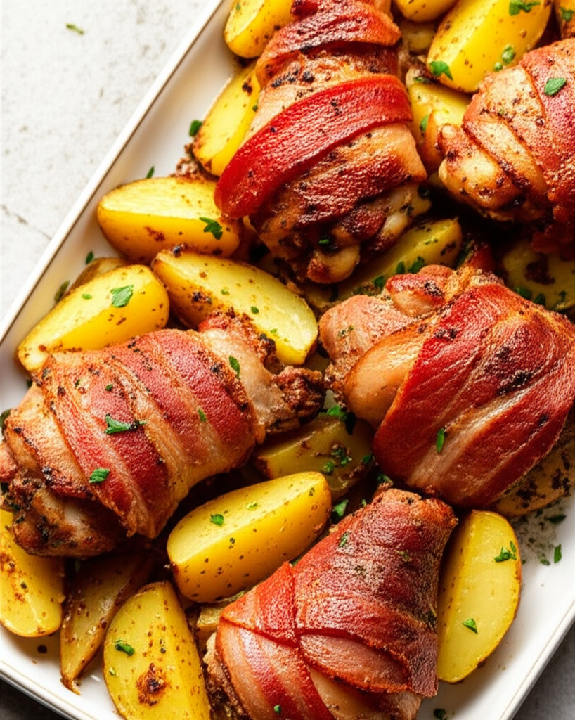 Bacon Roasted Chicken With Potatoes image
