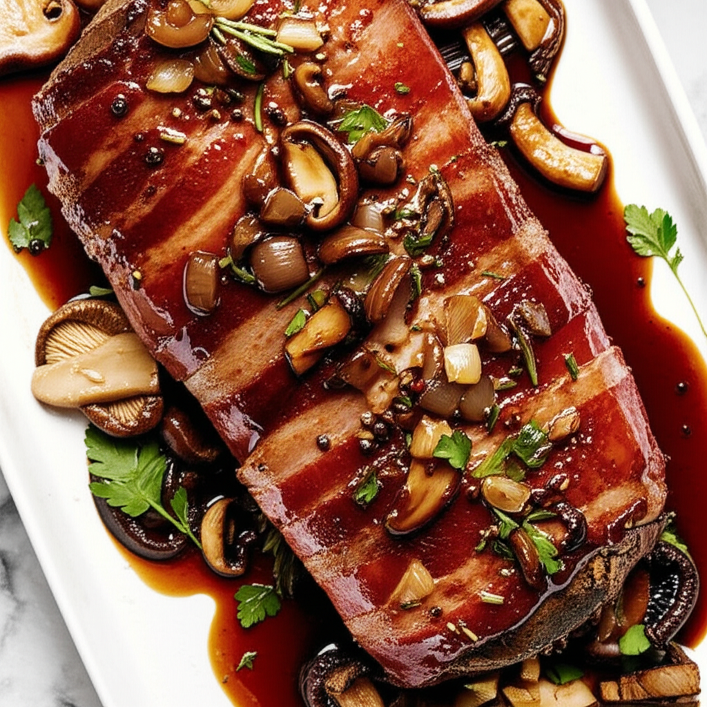 Bacon Wrapped Beef Tenderloin With Madeira image