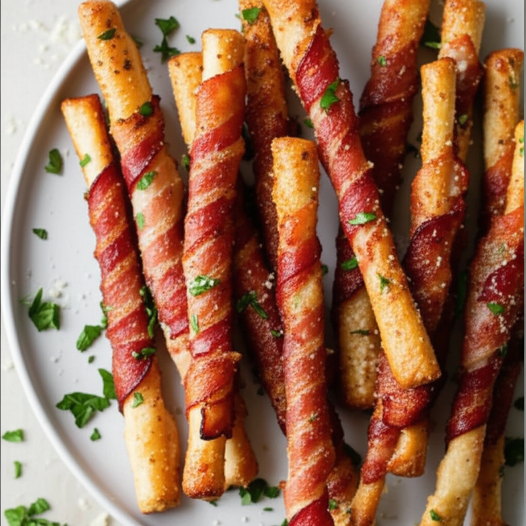 Bacon Wrapped Breadsticks image