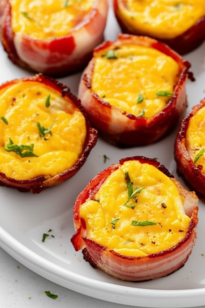 Bacon Wrapped Cheddar Egg Bites image