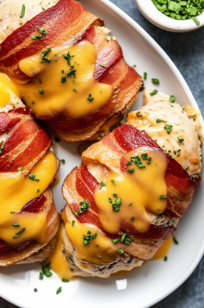 Bacon Wrapped Cream Cheese Chicken Breast image
