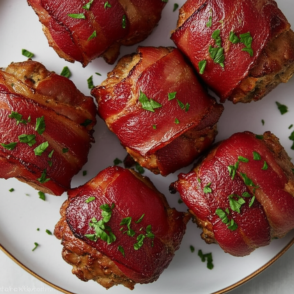 Bacon Wrapped Mini Meatloaf image