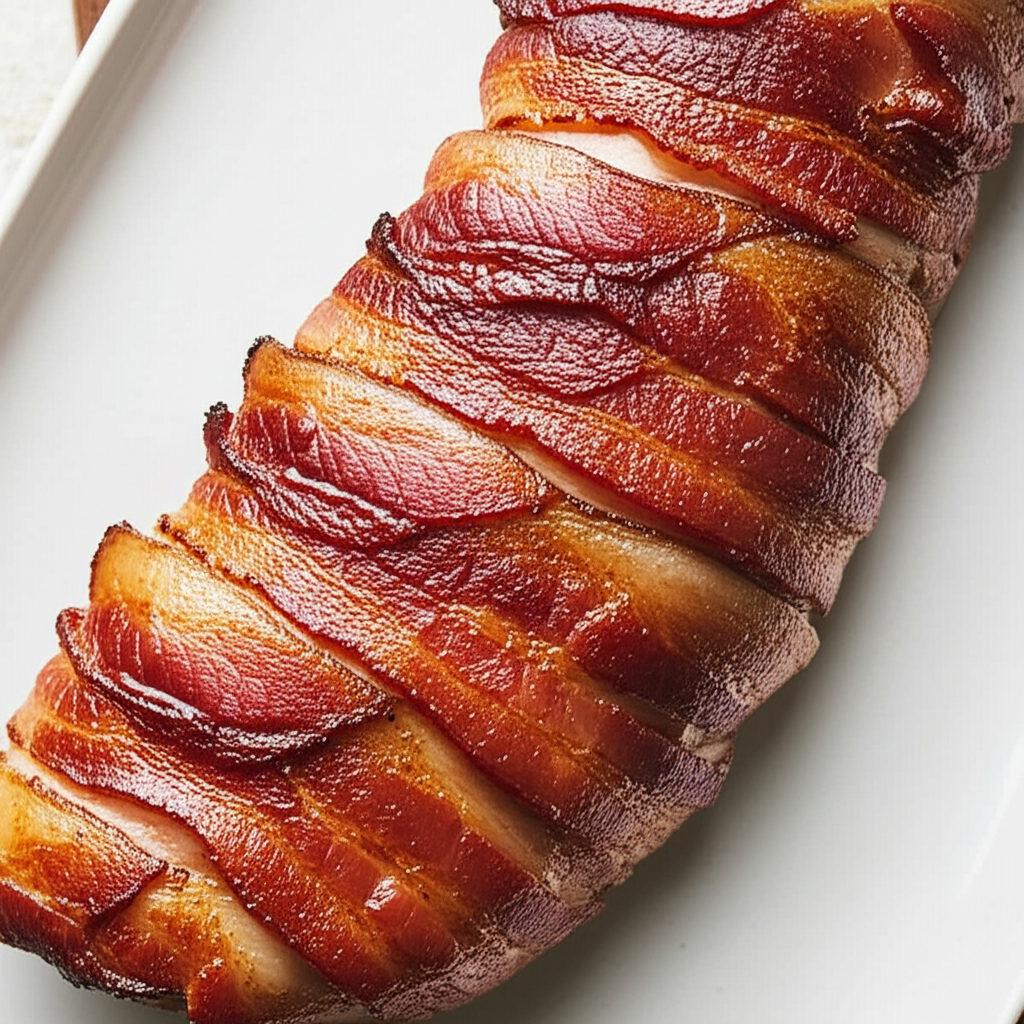 Bacon Wrapped Pork Tenderloin On The Grill Or Broiler image