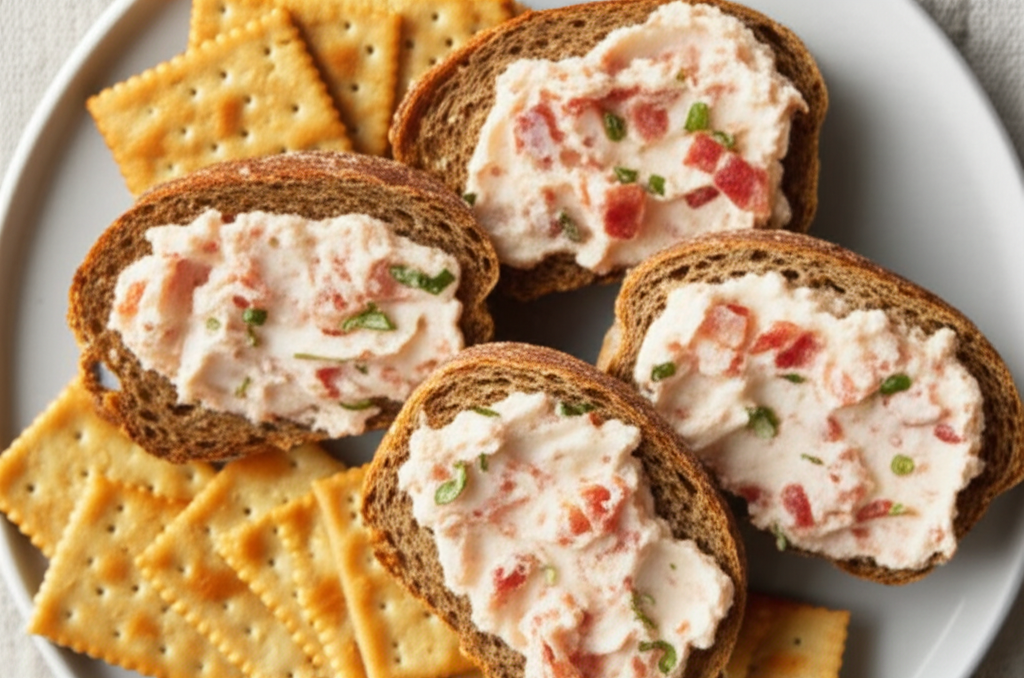 Bacon Cheese Spread On Pumpernickel image