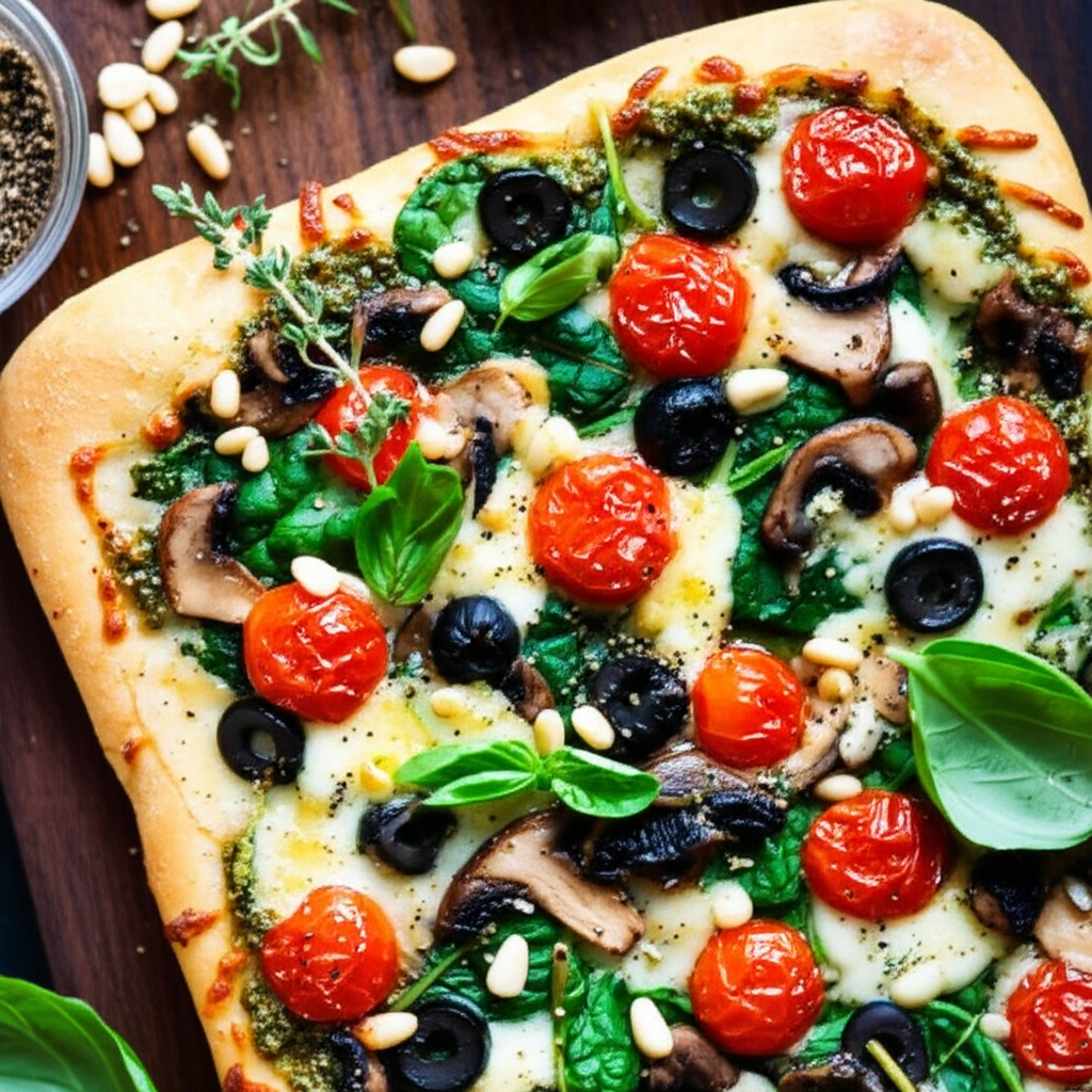 Badda Bing Pizza With Pesto Esque Sauce image