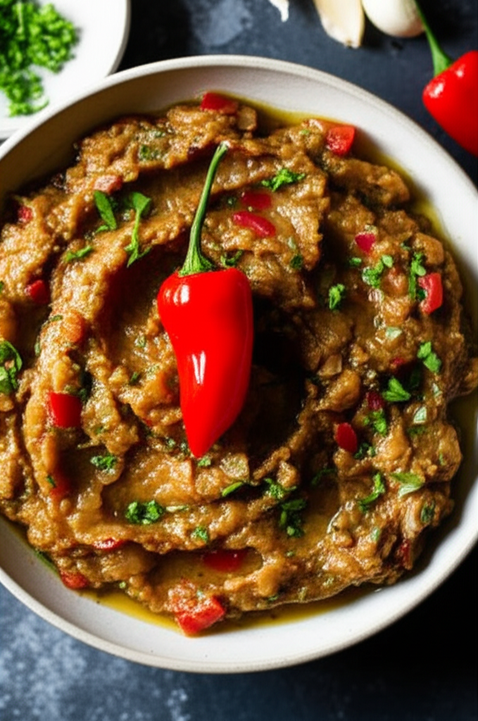 Baigan Choka Roasted Eggplant Aubergine image