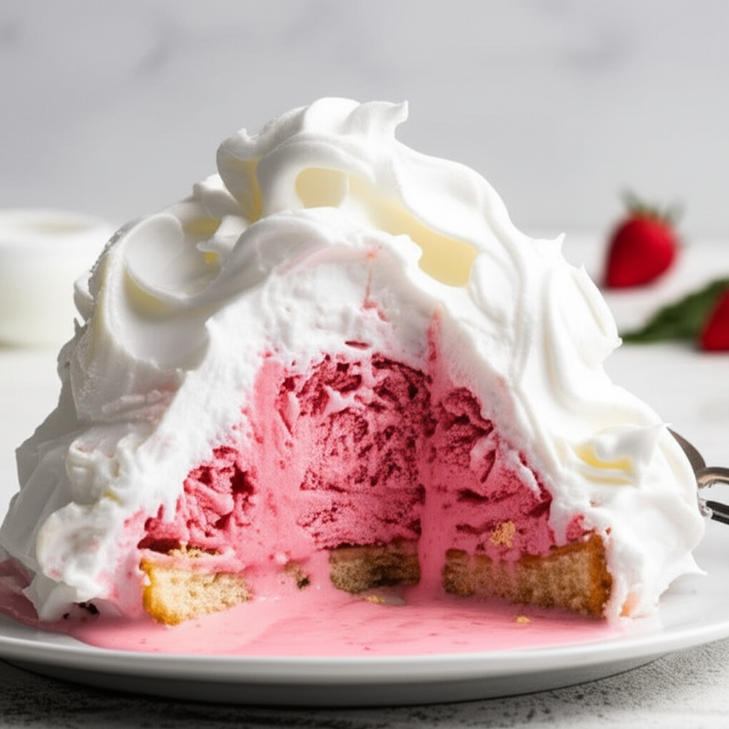 Baked Alaska With Strawberry Ice Cream image