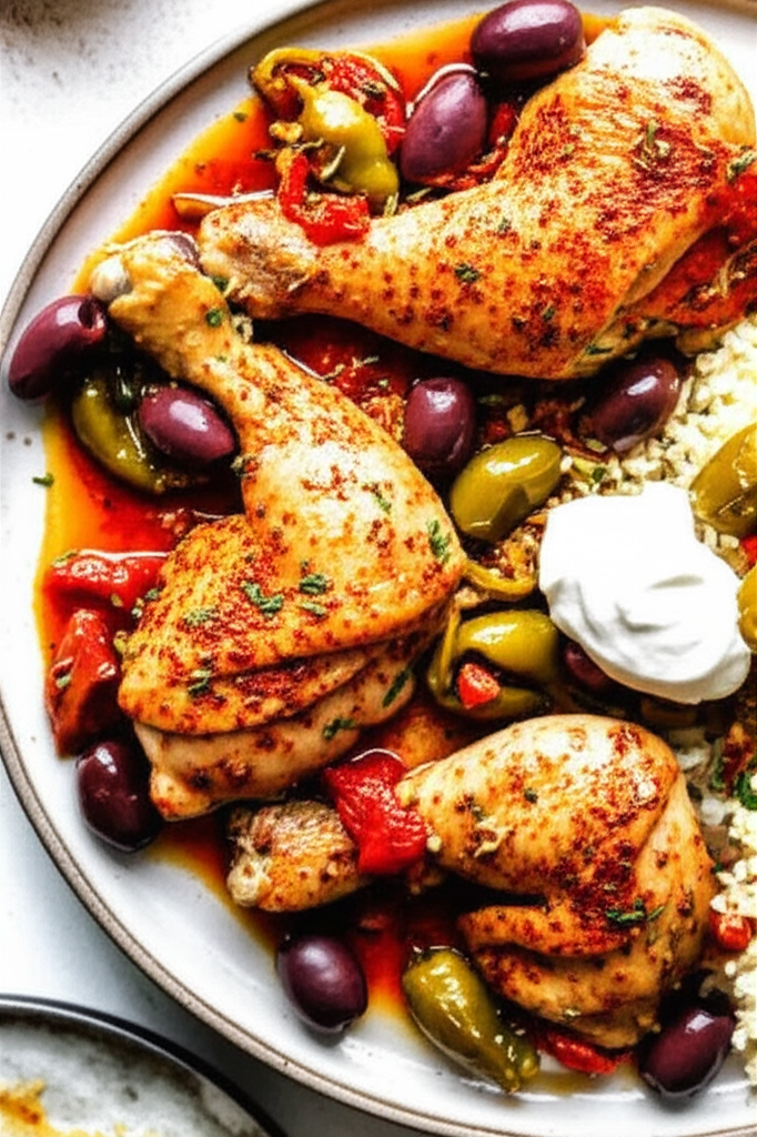 Mediterranean Chicken With Pepperoncini And Kalamatas image