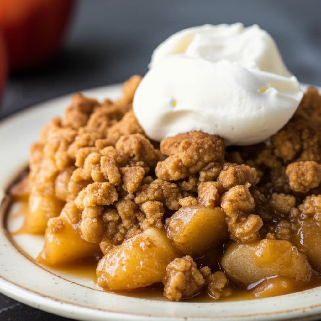 Baked Apple Slices With Peanut Butter Crumble image