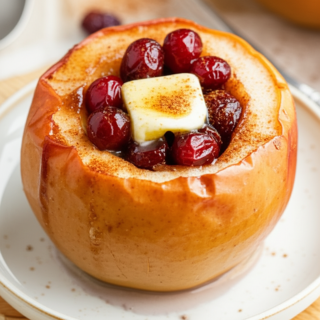 Baked Apple With Cranberries image