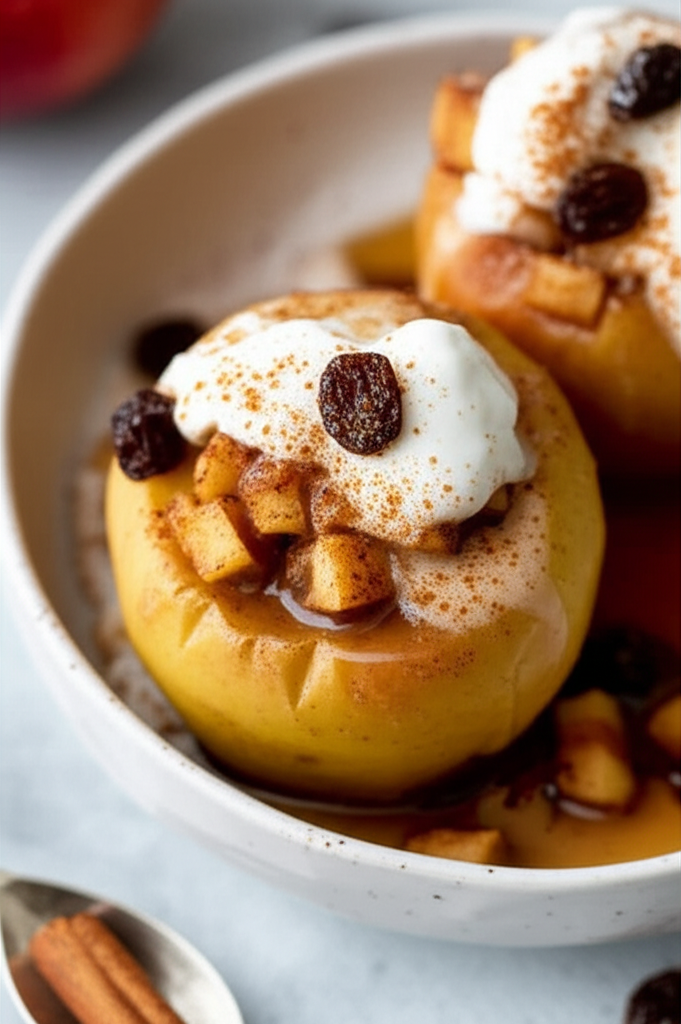 Baked Apple With Maple Yogurt Sauce image