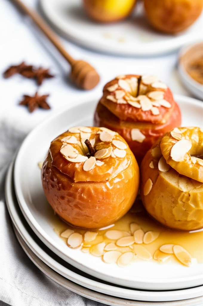 Baked Apples With Honey And Slivered Almonds image