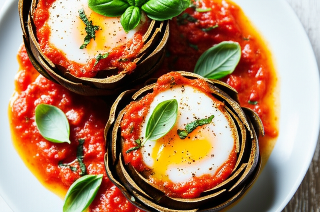 Baked Artichokes With Coddled Eggs Nicoise image