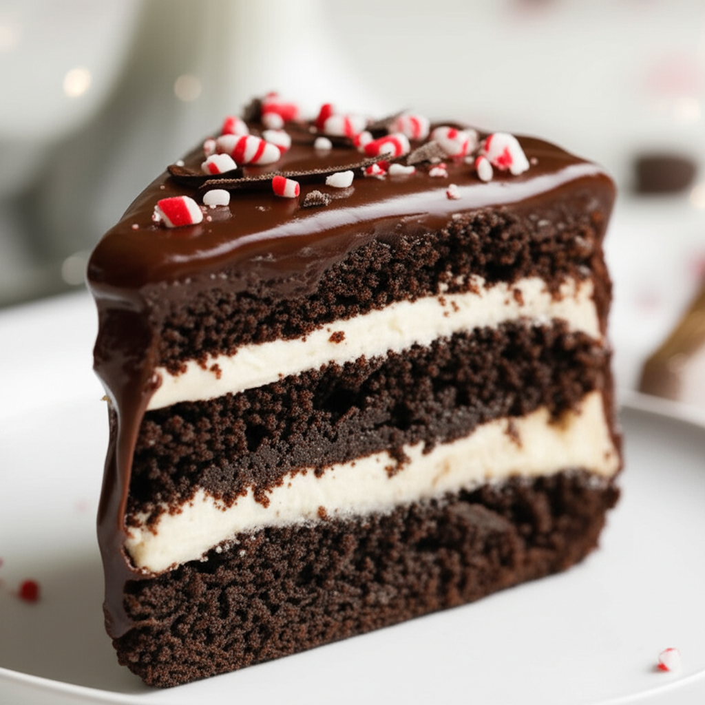 3 Layer Fudge Cake With White Chocolate Mousse Filling image