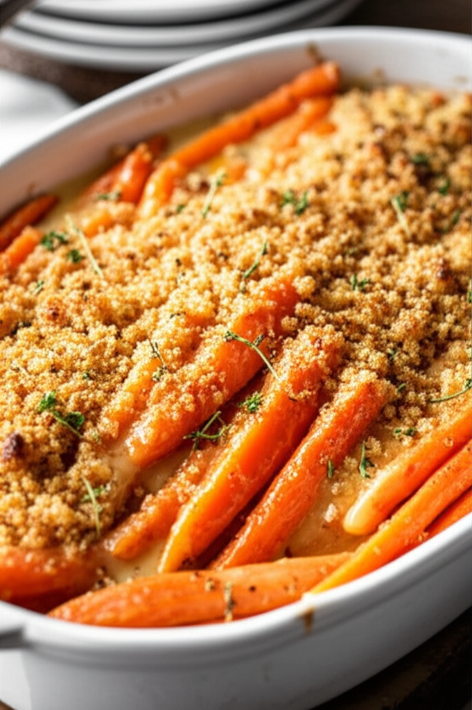 Baked Baby Carrot Gratin With Horseradish Crumbs image