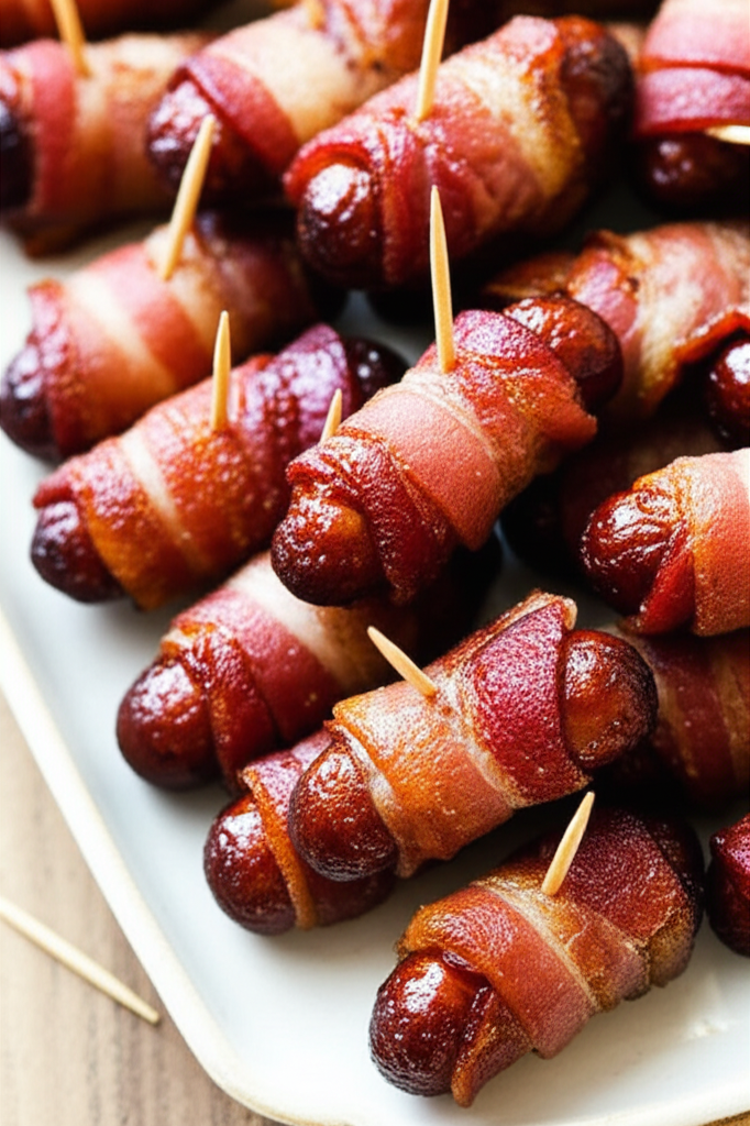 Baked Bacon Wrapped Brown Sugar Smokies image