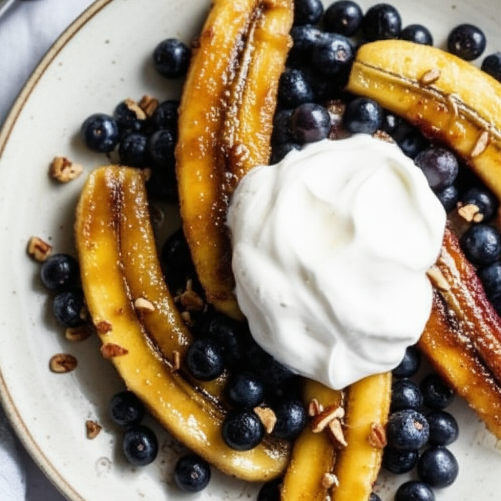 Baked Bananas And Blueberries image