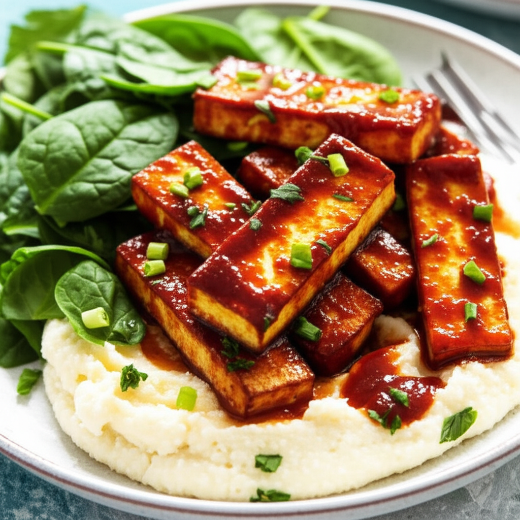 Baked Bbq Tofu Vegan image