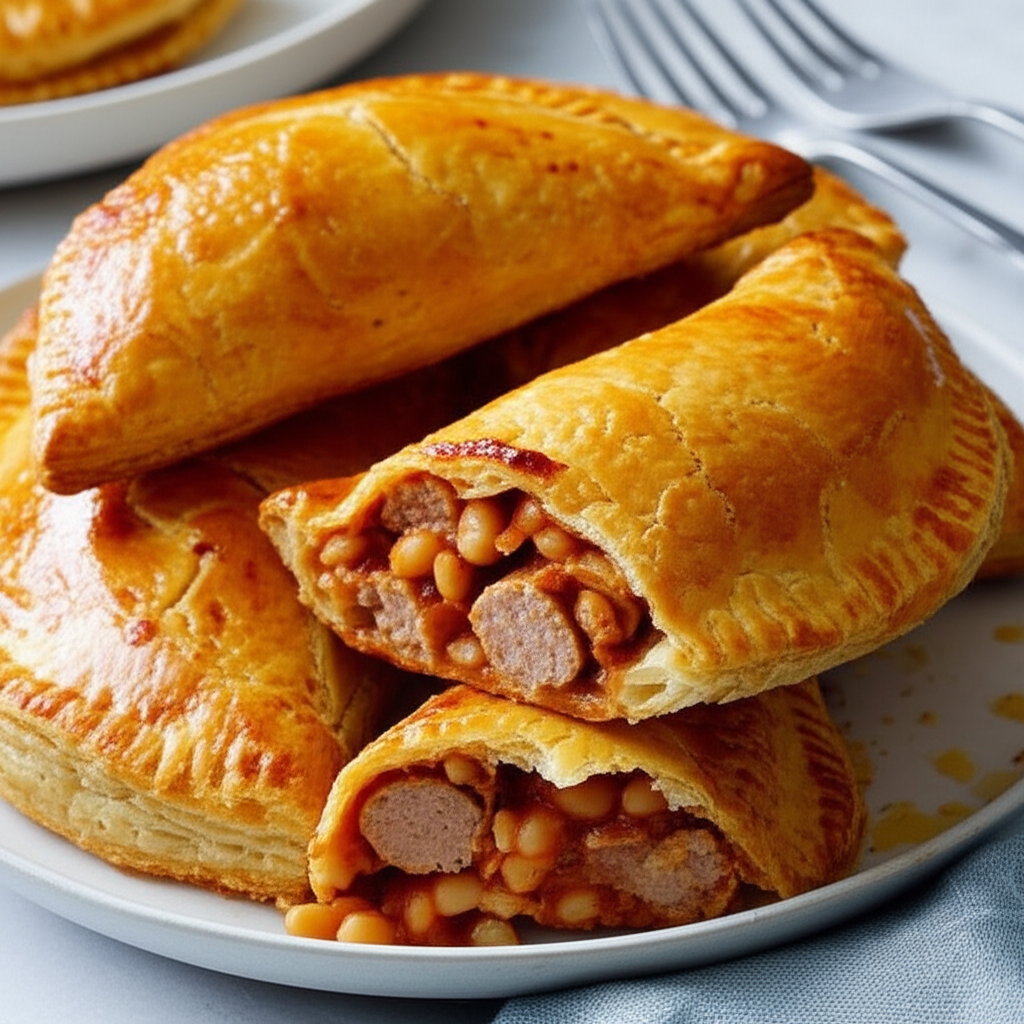 Baked Beans And Pork Sausage Pasties image