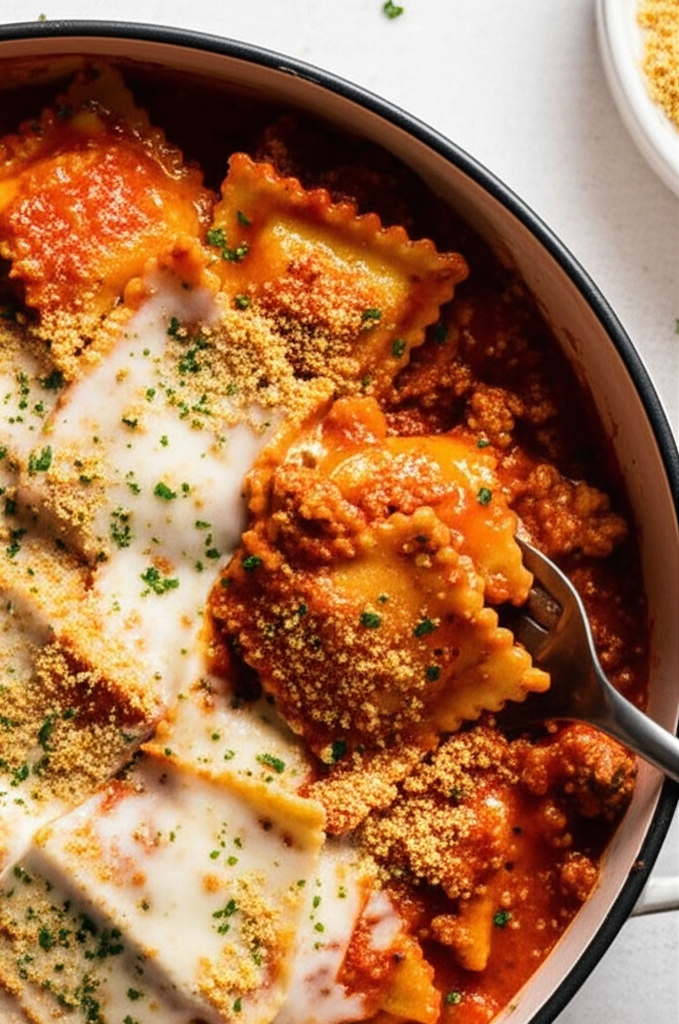 Baked Beef Ravioli With Cheese image