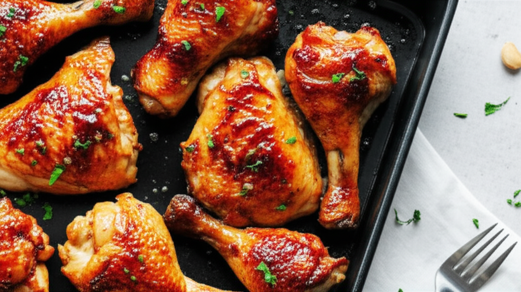 Baked Bourbon Chicken With Garlic image