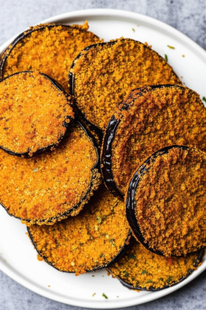 Baked Breaded Eggplant Aubergine image