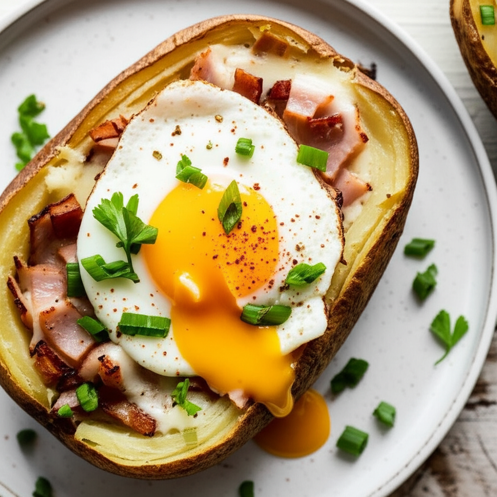 Baked Brie Potatoes Ham And Eggs image