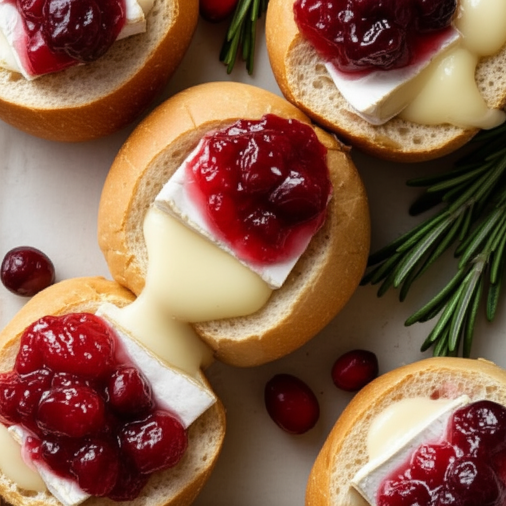 Baked Brie Cranberry Bun Appetizers image