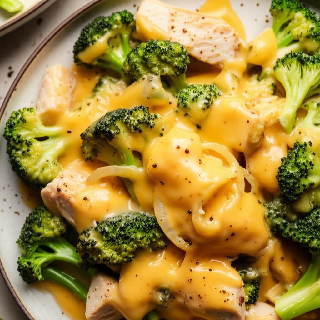 Baked Broccoli Turkey With Cheddar Cheese Sauce image