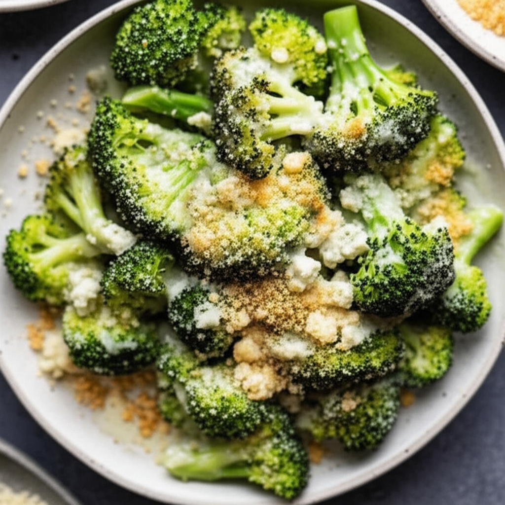 Baked Broccoli With Blue Cheese Sauce image