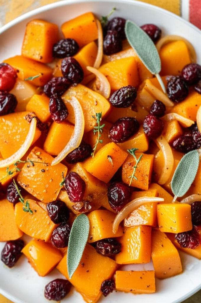 Baked Butternut Squash And Cranberries image