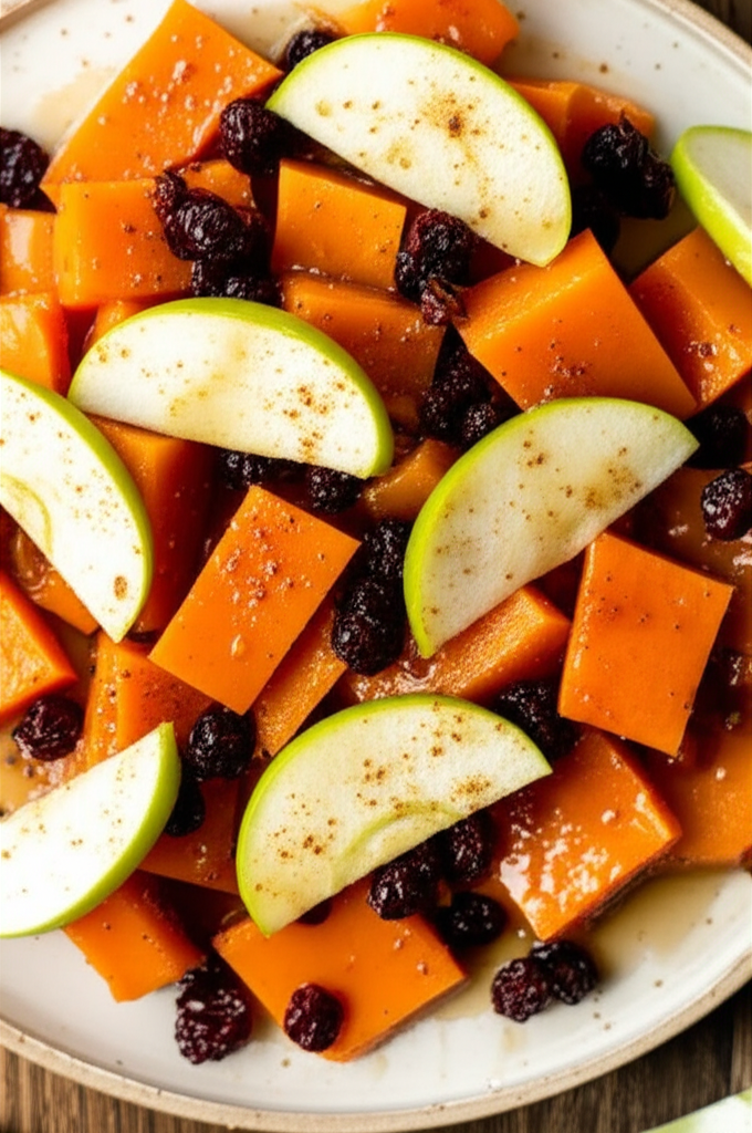 Baked Butternut Squash With Apples And Maple Syrup image