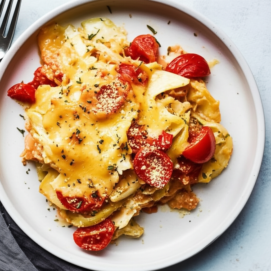 Baked Cabbage And Fresh Tomatoes image