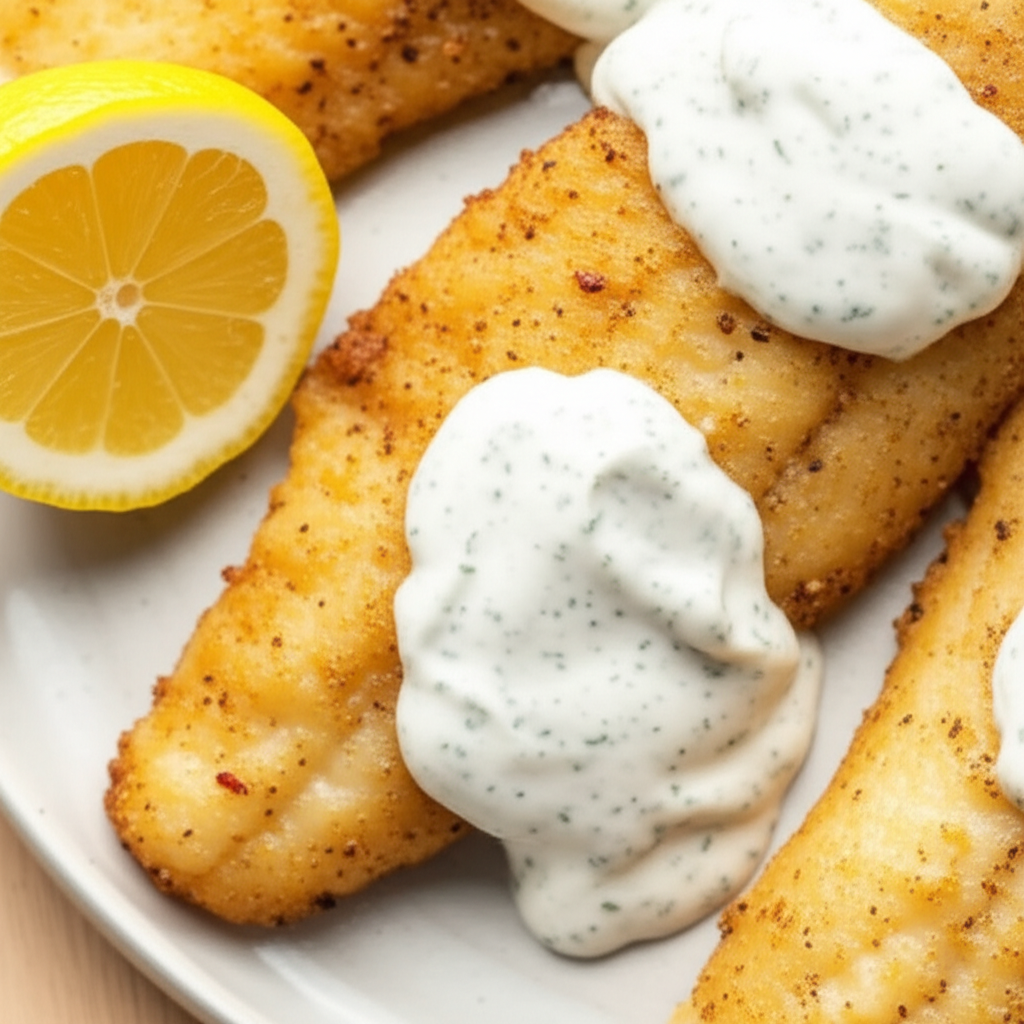 Baked Catfish Fillets With Horseradish Sauce image