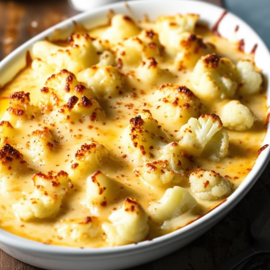 Baked Cauliflower In Cheese Sauce image