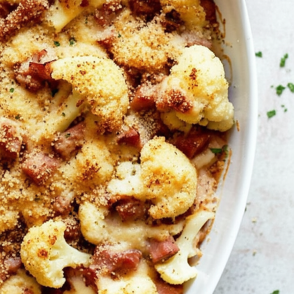 Baked Cauliflower With Ham image