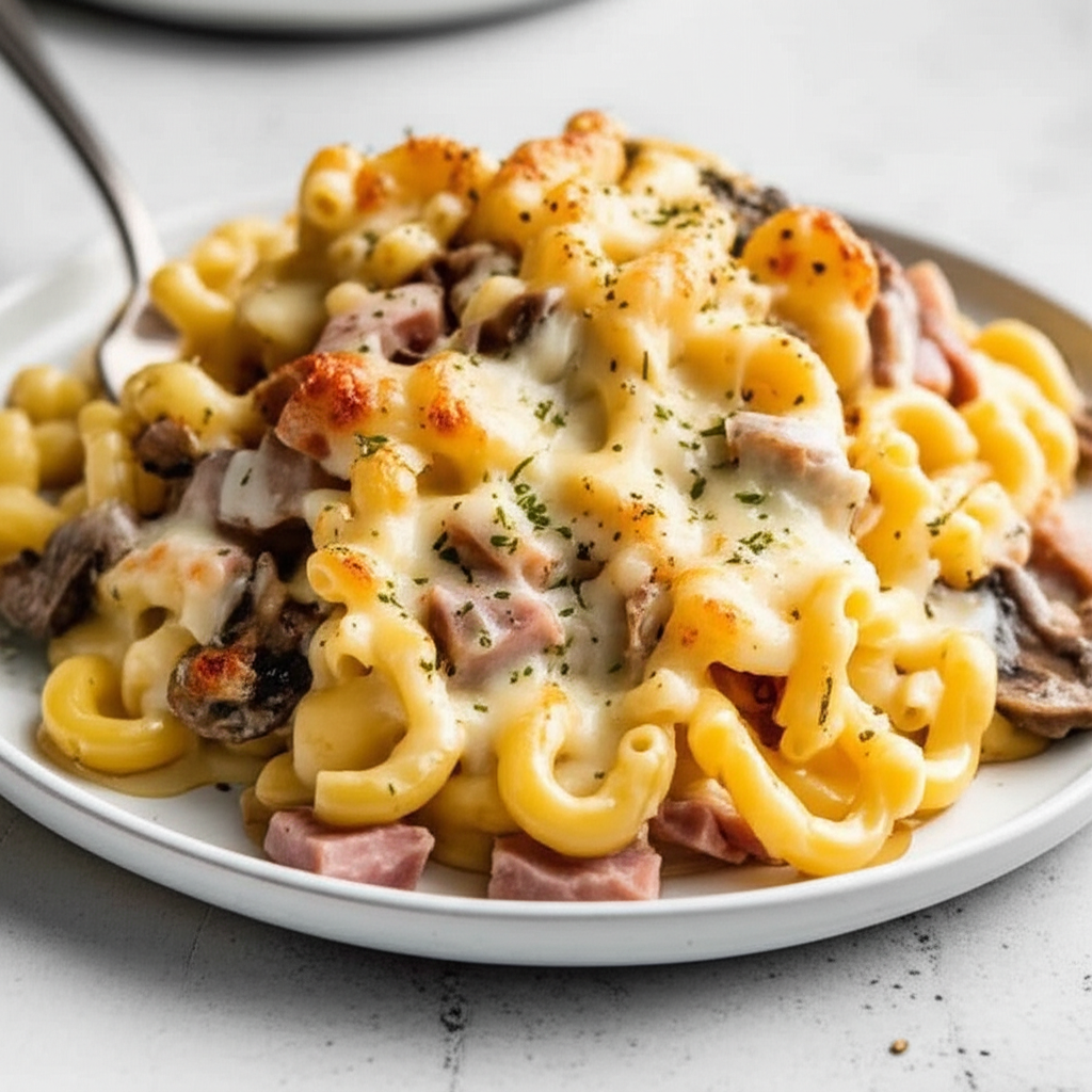 Baked Cavatappi With Smoked Ham And Fontina image