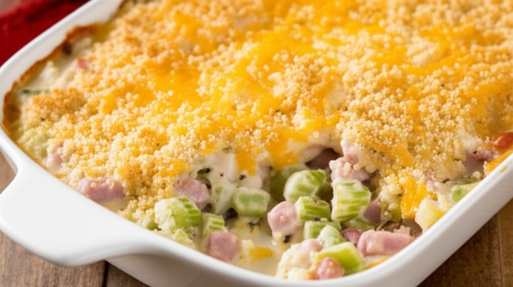 Baked Celery With Cheese And Ham image
