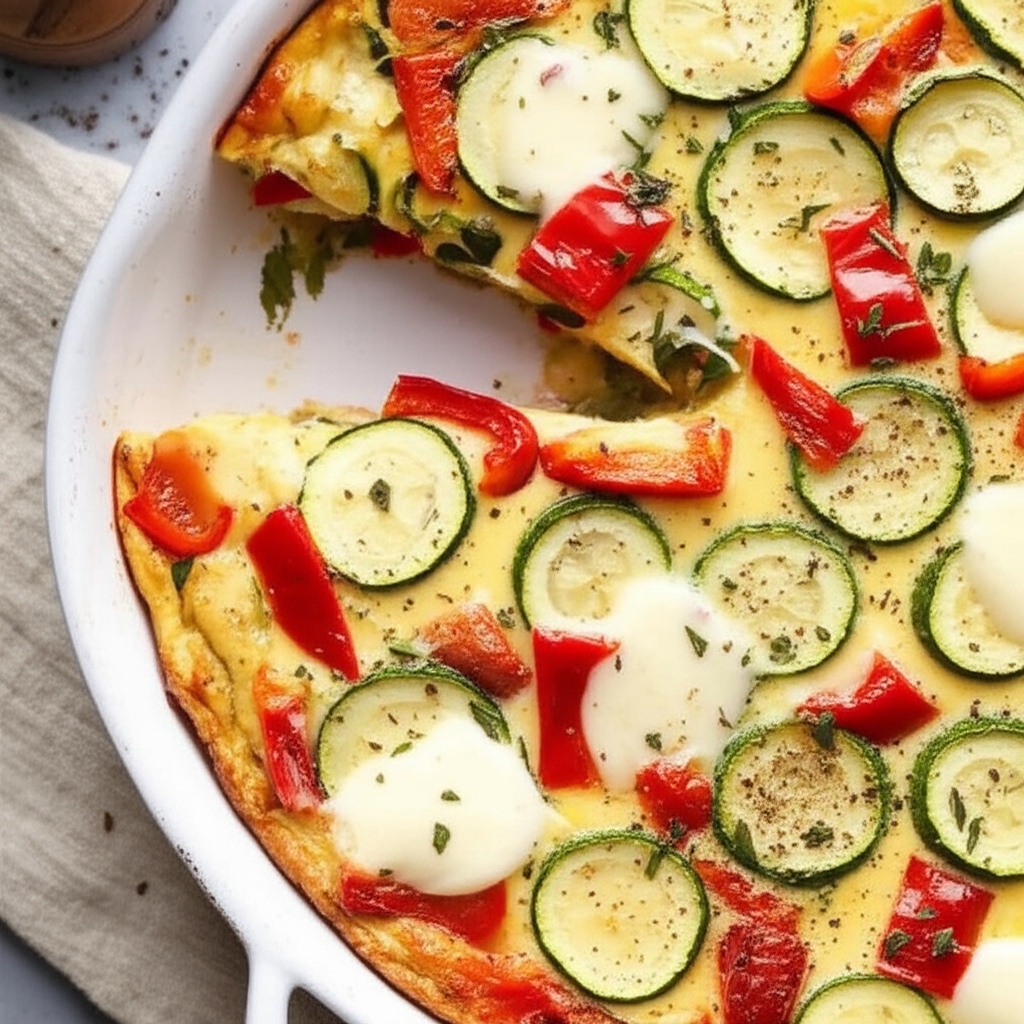Baked Cheese And Vegetable Omelet image